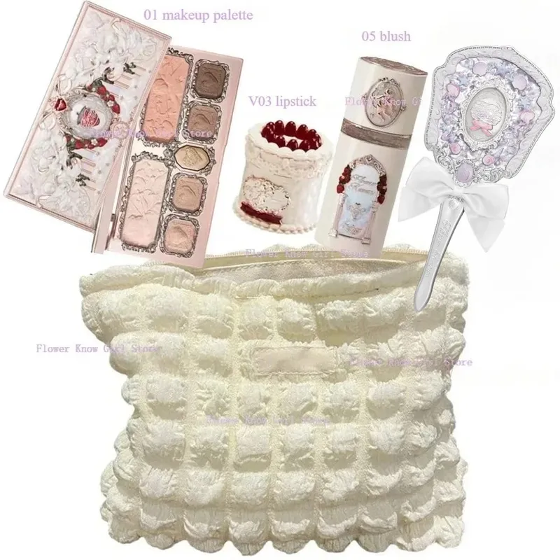 Flor saber morango cupido coleção kit de maquiagem completa profissional rosto paleta blush sombra lábio creme sólido perfume conjuntos