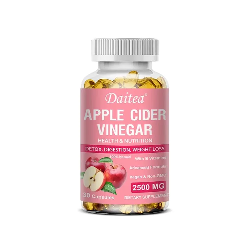 Daitea Organic Apple Cider Vinegar Capsules Healthy Weight Management Digestion Detox & Immune Soothes Gas & Bloating
