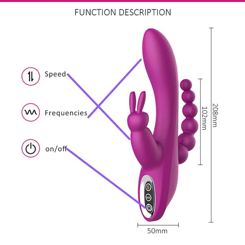 12 modos g ponto coelho vibrador estimulador clitoral anal tripla curva massageador anal contas brinquedos sexuais para mulheres casais vibrador