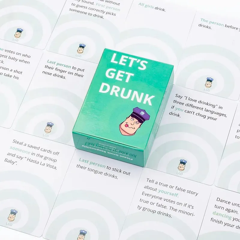 88 peças jogo de cartas vamos ficar bêbados em caixa versão em inglês para festas jogos borad 8,8x6,3cm