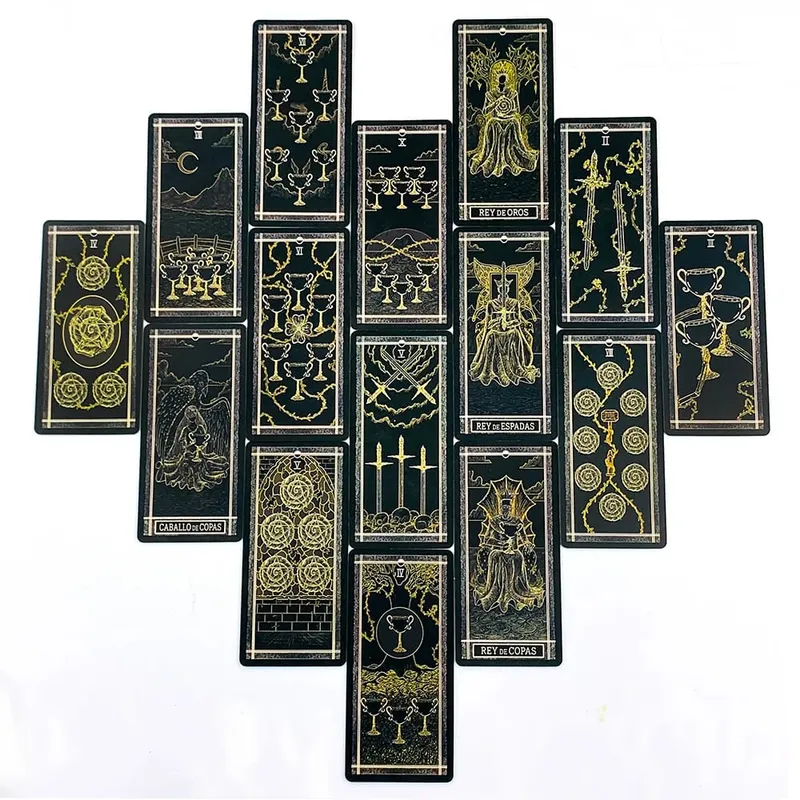 Baralho de tarô espanhol, 78 peças de cartas, jogo de tabuleiro de adivinhação preditiva, reunião de família, jogo de cartas, meditação, viagem e presente