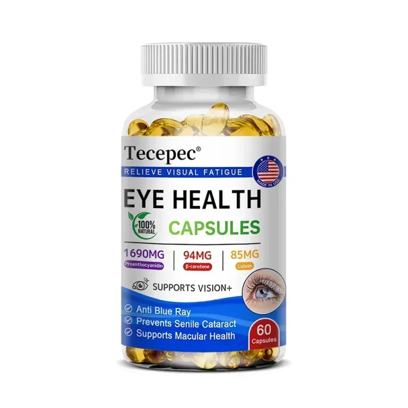 Luteína + Proantocianidina - Suplemento de Suporte à Super Visão Apoia a Saúde dos Olhos 120 Cápsulas Softgel