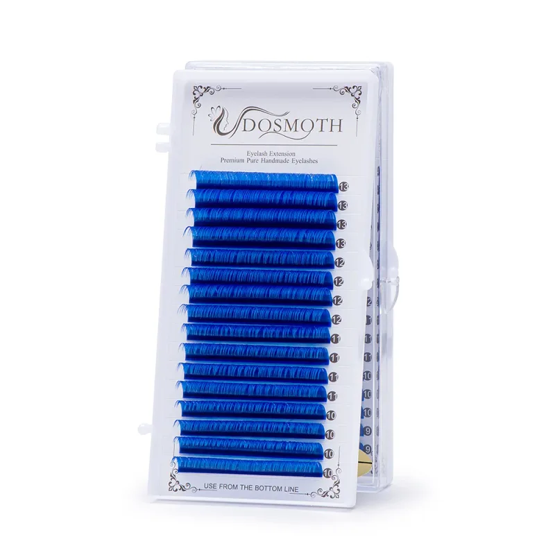 0.07mm Color Brown Soft Eyelash Extensions 16 Rows Mixed False Lashes Purple Blue for Eye Makeup