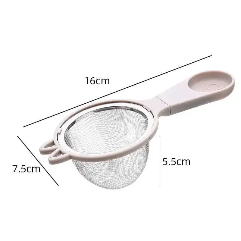 Mini peneira de malha fina, filtro de chá, farinha de café, filtro de cozinha, aço inoxidável, filtro matcha fino com binaural de 7.5cm de diâmetro