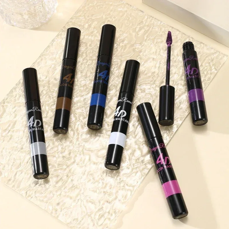 Rímel colorido maquiagem 4d sedoso natural cílios longos rímel à prova dwaterproof água extensão de longa duração grosso curling rímel