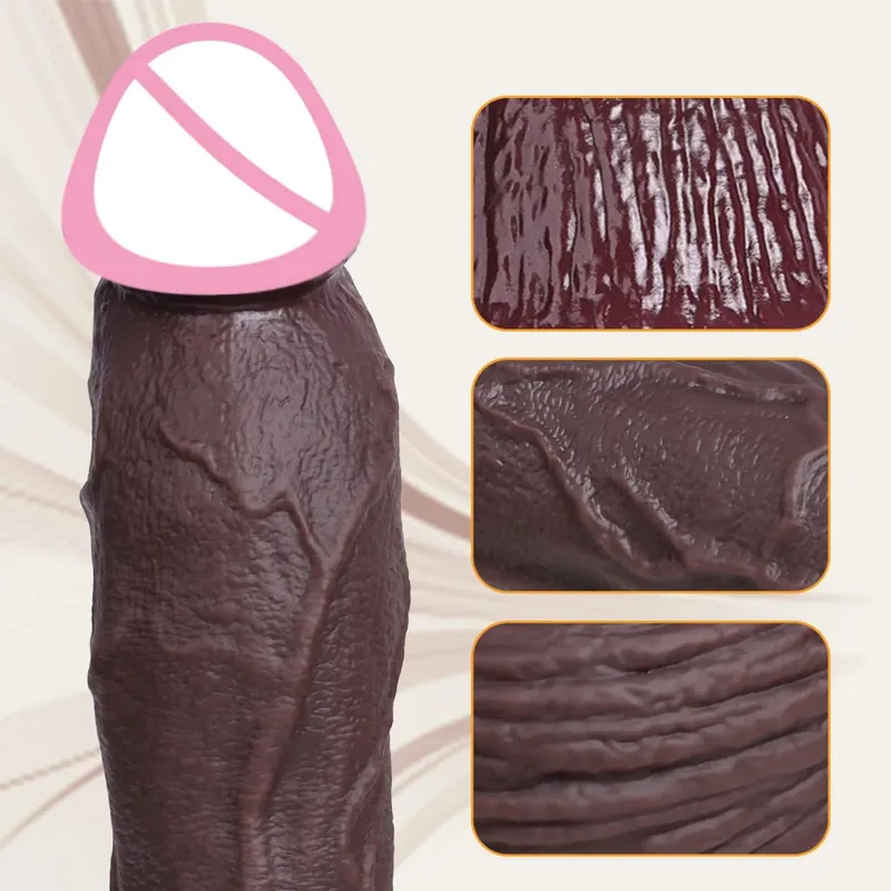 Enorme vibrador realista dupla camada de silicone pênis macio grande galo 2 cores 4 tamanhos para mulheres masturbação brinquedos sexuais suprimentos para adultos