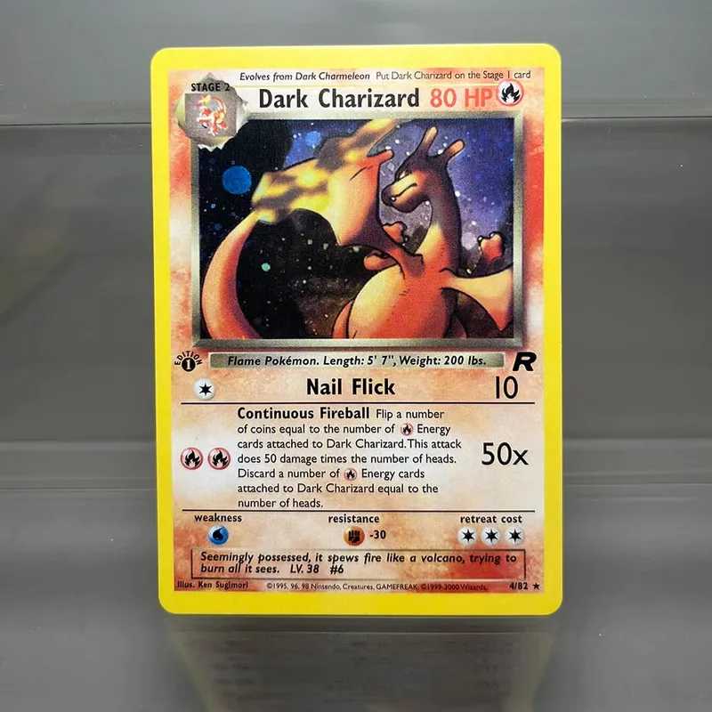 Charizard ptcg cartão de coleção única 1ª edição 1996 vmax ex raro cartão arco-íris pkm cartões proxy brinquedos presentes