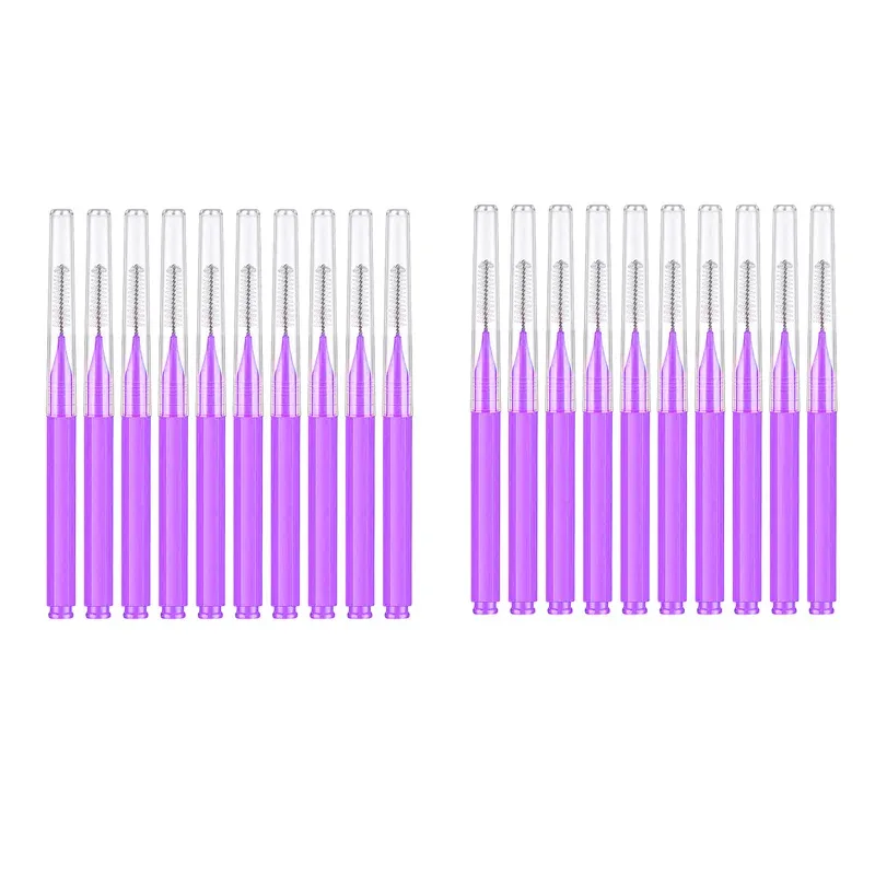 10/20 pçs escovas de sobrancelha mini escova de levantamento de sobrancelha descartável maquiagem cílios ferramenta dente escova interdental lash extensão suprimentos
