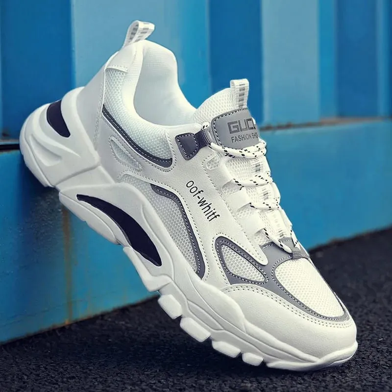 Primavera 2026 tênis de malha respirável na moda masculina casual corrida pai sapatos versátil estilo ins-nova chegada