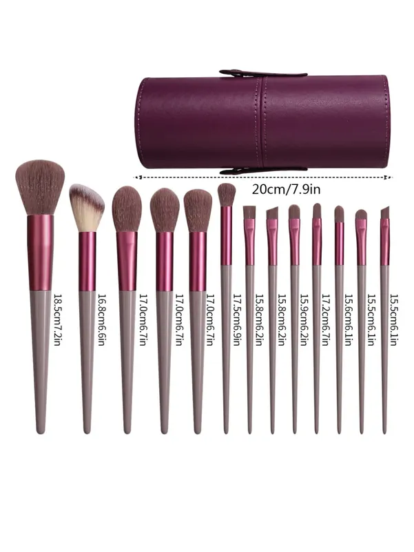 Conjunto de pincéis de maquiagem profissional, 13 peças, macio, fofo, base, sombra, corretivo, mistura, blush, pincel, kabuki, ferramenta de beleza feminina
