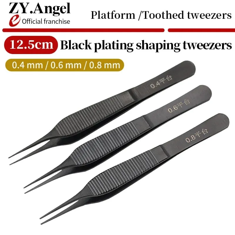 Edison Tweezers For Medical Plastic Surgery Double Eyelid Cosmetic Nose Surgery Big Belly Tweezers With Teeth And Hooks — image 1