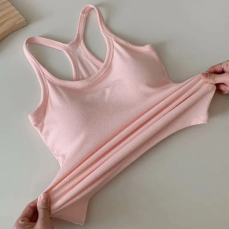 Alças de ombro largas colete oco confortável em forma de h costas peito pequeno camisola design fino elástico fino regata
