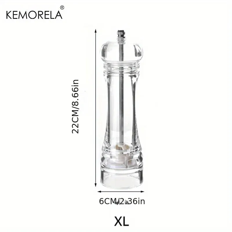 1 pçs especiarias moinho shaker acrílico manual moedor de pimenta sal especiarias moinho shaker cozinha transparente ferramenta moagem