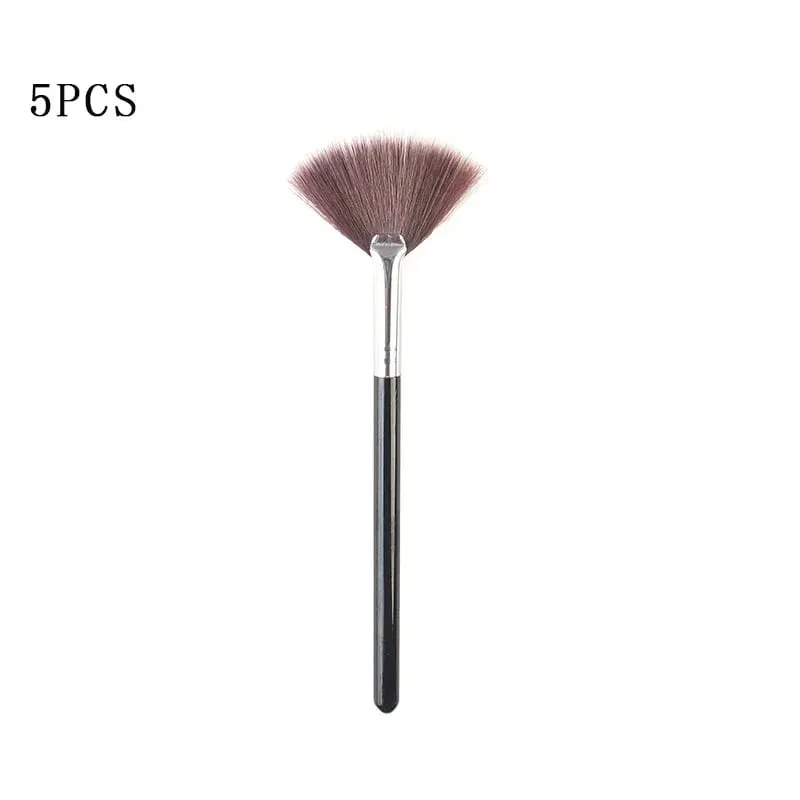 5pcs Fan Brushes Facial Brushes Soft Makeup Brush Cosmetic Applicator Tools Wooden Handle and Soft Fiber for Glycolic Peel Mask