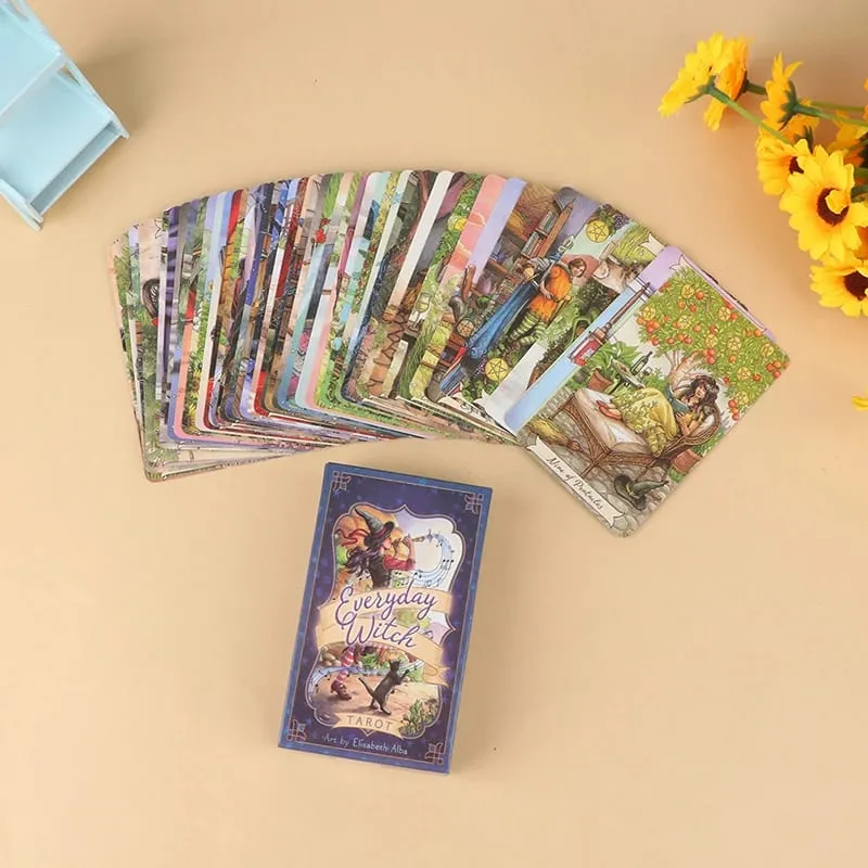 [Tg835] 1 caixa de livro em inglês, bruxa diária para iniciantes, jogos de tabuleiro, astrologia, ferramentas de cartões de adivinhação