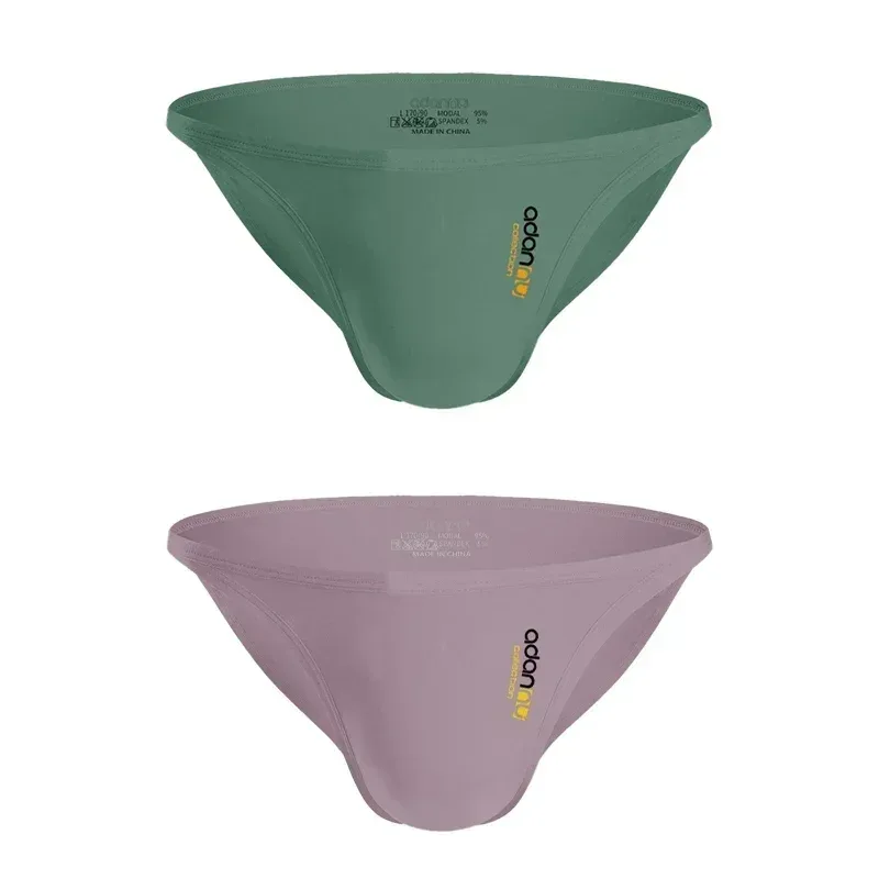 Cuecas modais masculinas de cintura baixa, sexy, cor sólida, simples, triângulo, roupa íntima, esportes, respirável, confortável, calcinha masculina