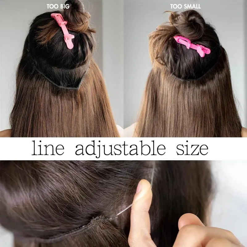 Sintético sem clipe de onda extensões de cabelo escondido segredo falso peça de cabelo uma peça linha de peixe falso pedaço de cabelo — image 4