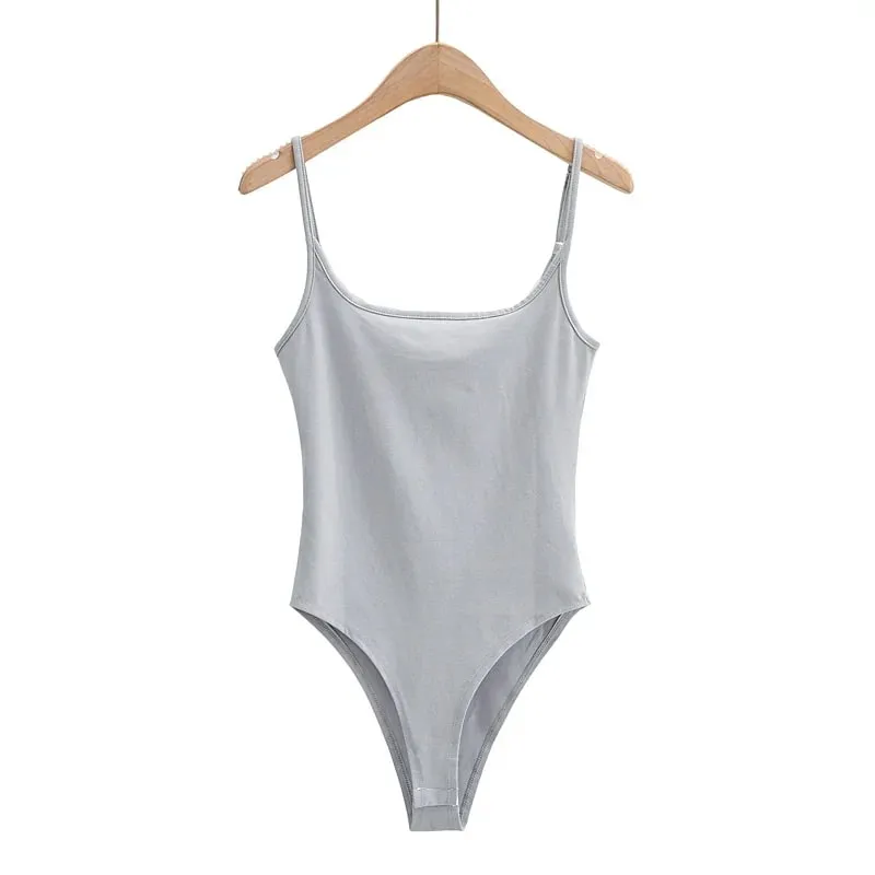 Summer New Arrivals in Store Pure Color Thin Stretch Knitted Sling One-Piece Sexy Beach Style