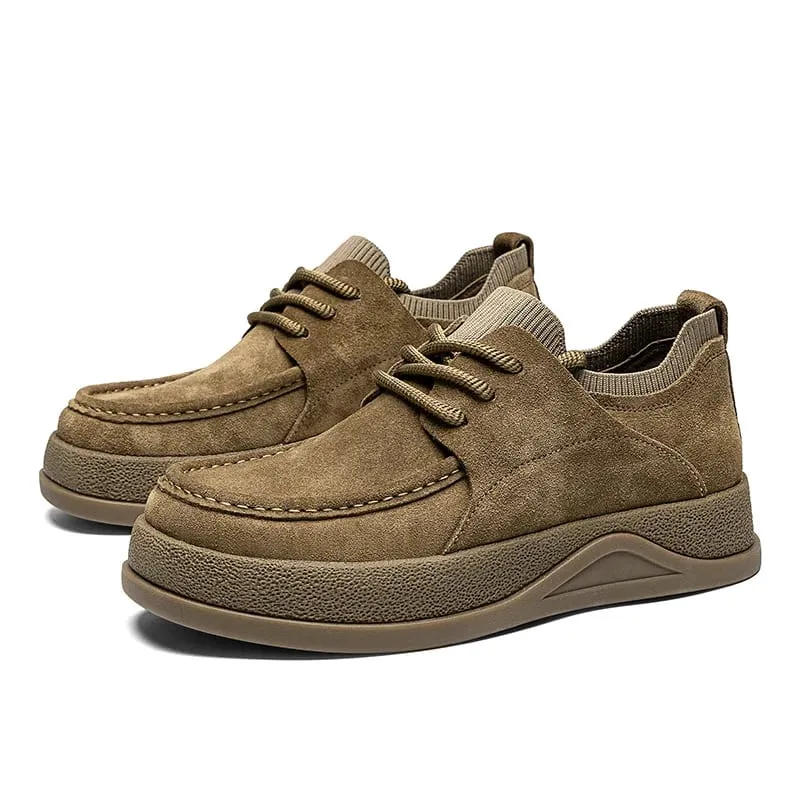 Outono dedo do pé largo primavera nova moda masculina versátil único botas curtas de couro macio botas masculinas zapatillas de deporte