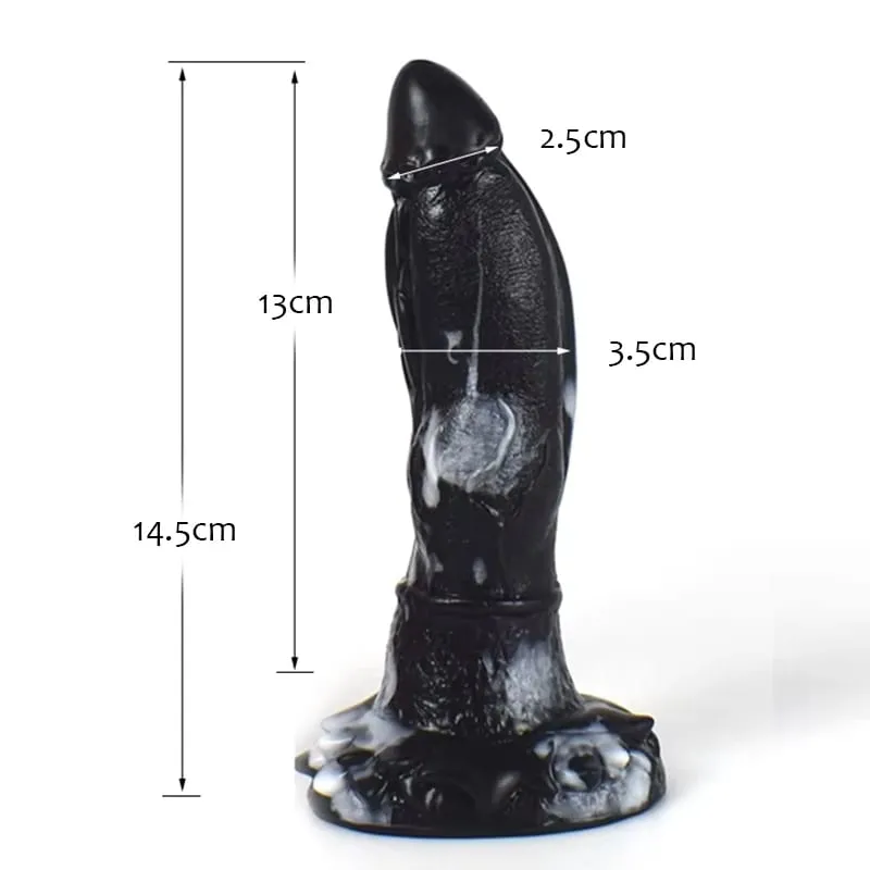 Double Layer Silicone Fantasy Dog Knot Dildo Blue Butt Plug with Sucker Anal Dilator Masturbate Sex toy for Adult 18+