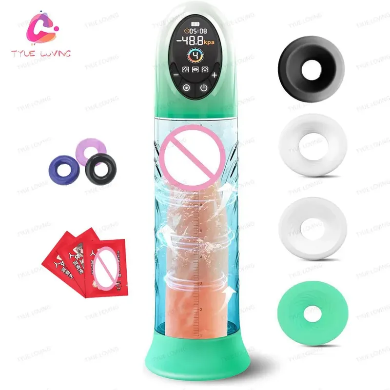 Bomba peniana automática a vácuo, expansor masculino para expansão genital, masturbador-poderosa bomba peniana elétrica, exercitador de pênis, brinquedo sexual