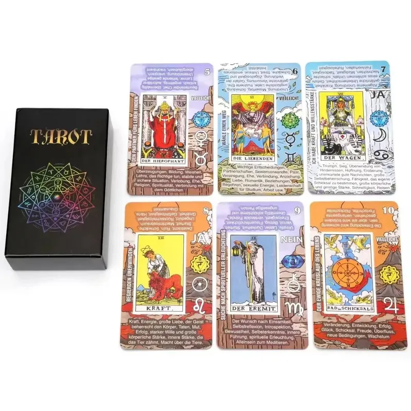 Deutsch Tarot Cards German Tarot Deck Playing Games Fate Divination Game Board Game with Paper instruction Family Party Game