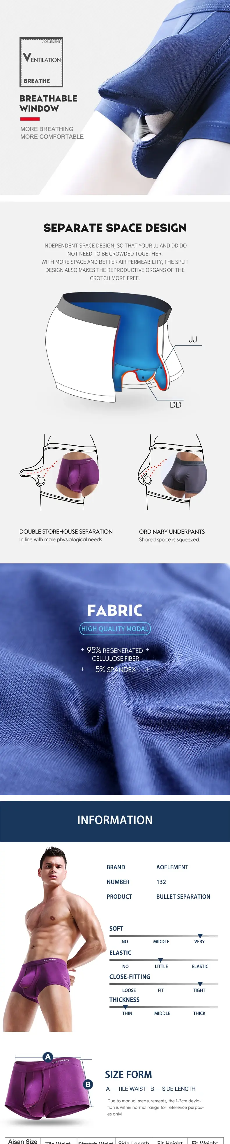 Austrian spermatic cord bullet separation underwear men's scrotal vein underpants Ice silk pouch curved men's boxers