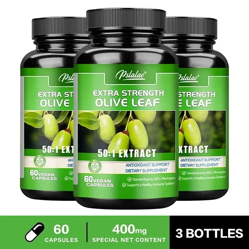 Cápsulas de Folha de Oliveira - Antioxidante Melhora a Condição da Pele Melhora a Circulação Sanguínea Promove a Saúde Cardíaca e Cardiovascular