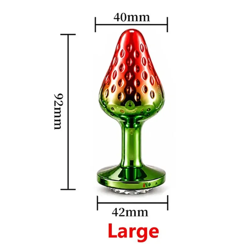 Morango metal contas anal butt plug conjunto pequeno médio grande wearable anal plug jóias brinquedo sexo anal para homem mulher