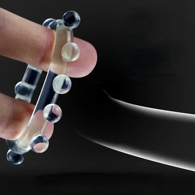 3pcs Stretchy Stay Hard Beaded Cock Ring Delay Ejaculation Trainer Scrotal Binding Ball Stretcher Silicone Cockring Men Sex Toys — image 4
