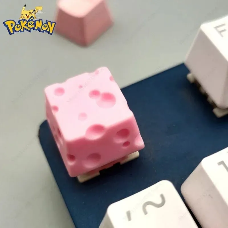 Pokemon Anime Cute Tail Keycaps Pikachu Gengar Eevee Keyboard Cap for Cross Shaft Mechanical Keyboard 3D Resin Keycaps Best Gift