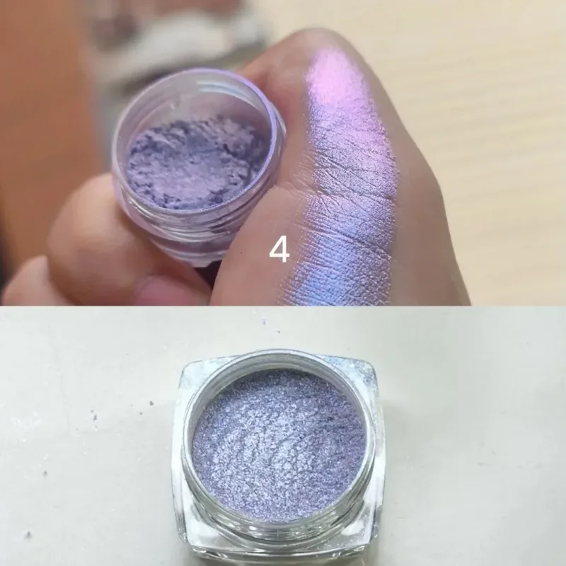 Glitter sombra em pó de longa duração cromo camaleão holográfico sombra em pó pigmento maquiagem dos olhos para mulheres cosméticos