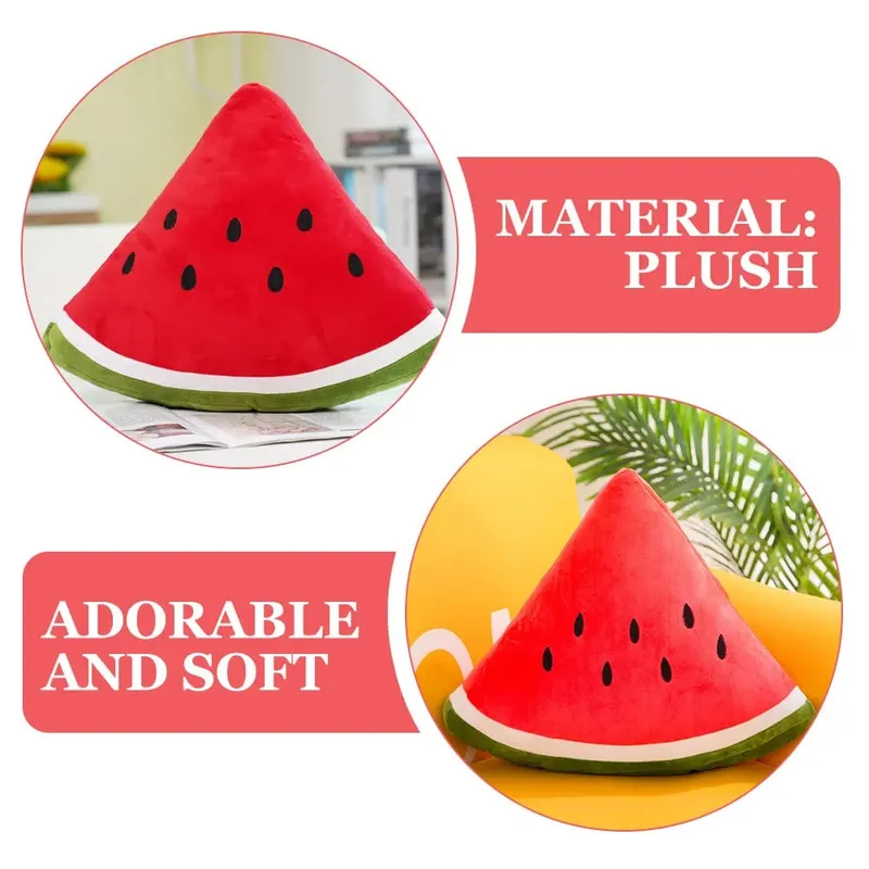Lovely Watermelon Themed Throw Pillow Soft Supple Home Decor Cushion for Couch Sofa Bedroom Office Car and Living Space