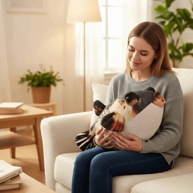 Animais de pelúcia simulação puffer peixe volta almofada sofá decorativo puffer peixe pingente 20cm dormindo