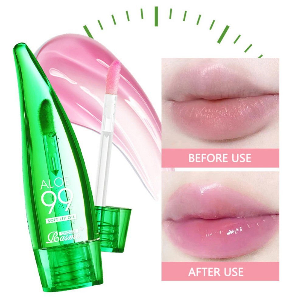 Brilho labial hidratante de aloe vera, sensação quente, mudança de cor, óleo labial de longa duração, umidade