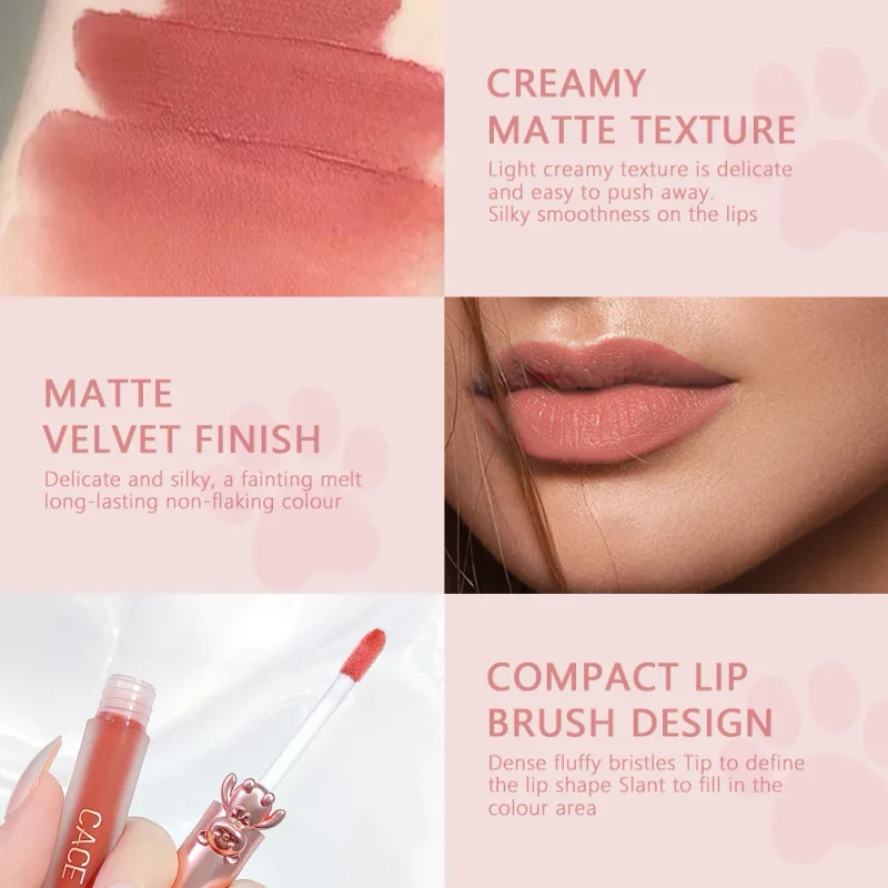 5 cores conjuntos de maquiagem lipgloss batom líquido à prova dwaterproof água fosco duradouro veludo lama labial sexy vermelho moda mancha labial cosméticos