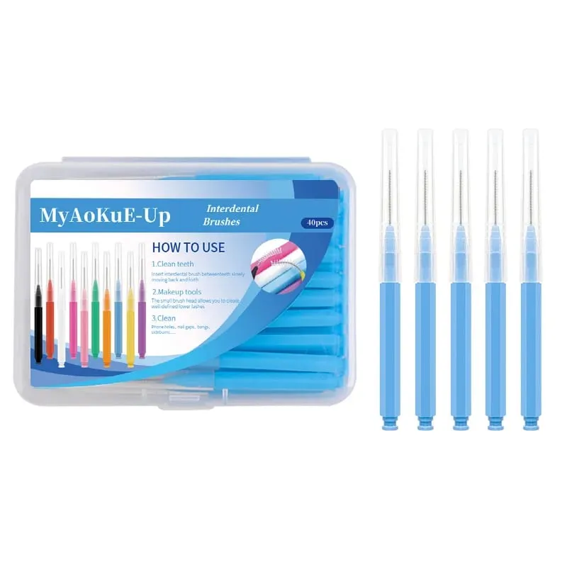 40 pçs mini escova de sobrancelha sobrancelha perm escova de maquiagem cílios extensão levantamento dobrável mini escovas de cílios dental limpo ferramentas de beleza