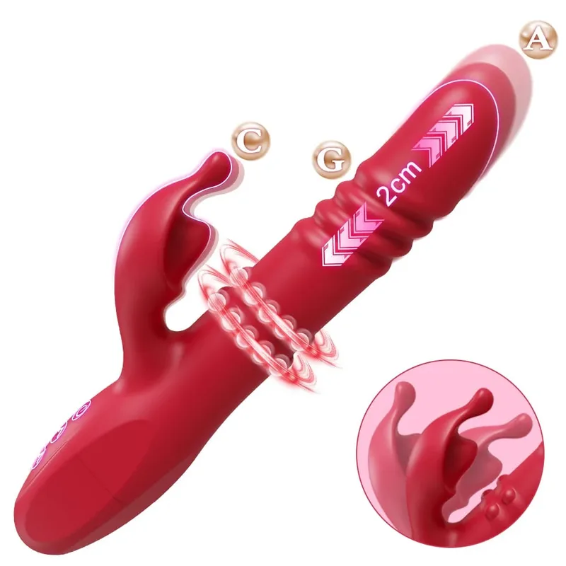 Rabbit Thrusting Vibrator for Women Clitoris Stimulator Powerful G Spot Vagina Massage Female Masturbator for Adult Sex Toys
