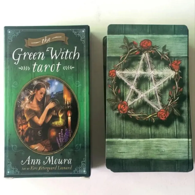 Novo baralho de tarô oráculos cartas adivinhação misteriosa bruxa verde cartas de tarô para mulheres meninas jogo de tabuleiro
