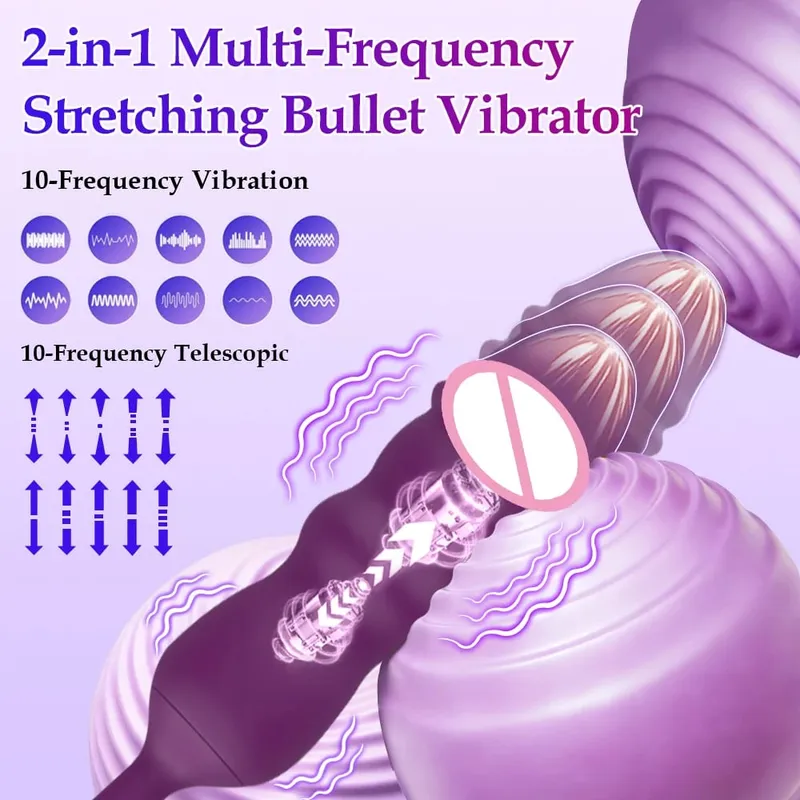 2 em 1 empurrando vibrador vibrador anal vaginal clitóris g-ponto estimulador controle remoto rápido orgam masturbador brinquedos sexuais para mulher