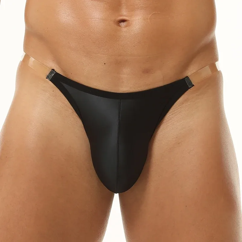 Cuecas de seda gelo sedosa masculina suave cintura baixa estiramento 3D bolsa suporte respirável roupa interior diária