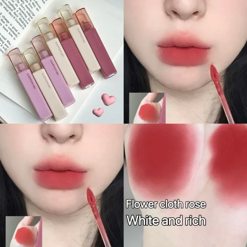 Silky Velvet Lip Gloss Matte Lip Mud Waterproof Non-Stick Cup Lip Glaze Smudge Proof Not Fade Liquid Lipstick Korean Makeup