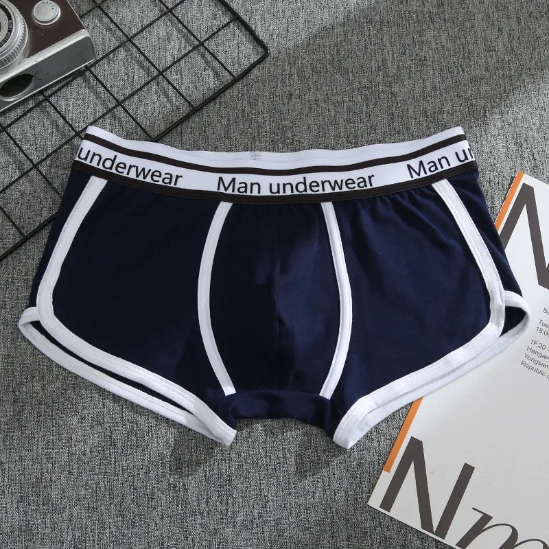 1/4 pçs roupa interior masculina boxers calcinha de algodão respirável sólido boxershorts masculino meados de cintura cuecas tendência homem shorts homme
