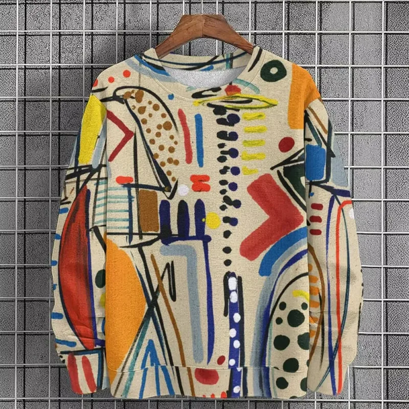 Men's Graphic Sweatshirts For Men Graffiti Pullover Long Sleeve Sweatshirt Crew Neck Fashion Daily Casual Holiday Vacation New — image 7