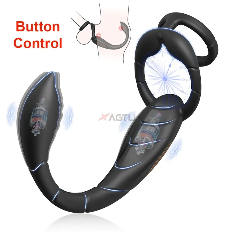 Plugue vibratório para bunda com controle por aplicativo, anel peniano para homens, massageador de próstata para gay, vibrador anal, anel peniano, brinquedo sexual adulto para homens