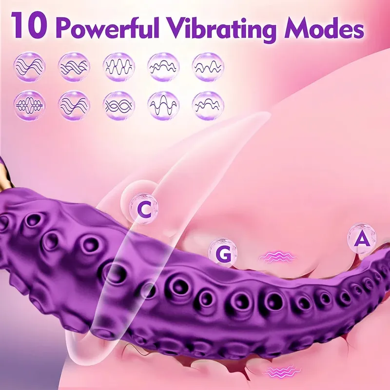 Octopus Tentacle Anal Vibrator Female G-Spot Clit Vagina Stimulation 360° Rotation Silicone Dildo Masturbation Sex Toys Women