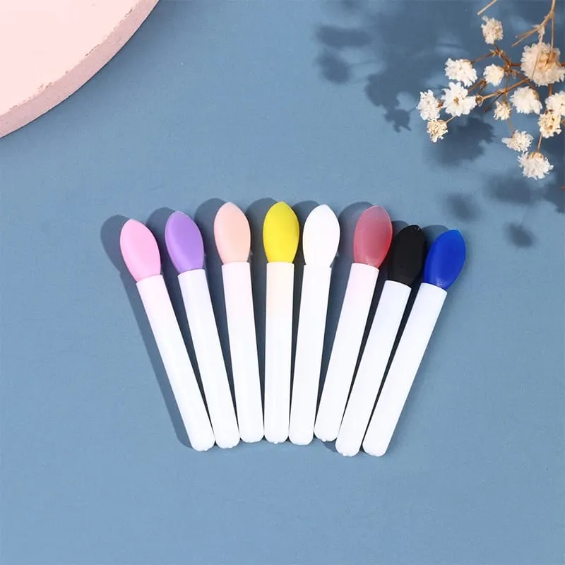 10 pçs conjunto de escova de lábios de silicone pequenos pincéis de maquiagem pincéis aplicadores de batom para uso de maquiagem de cuidados com os lábios