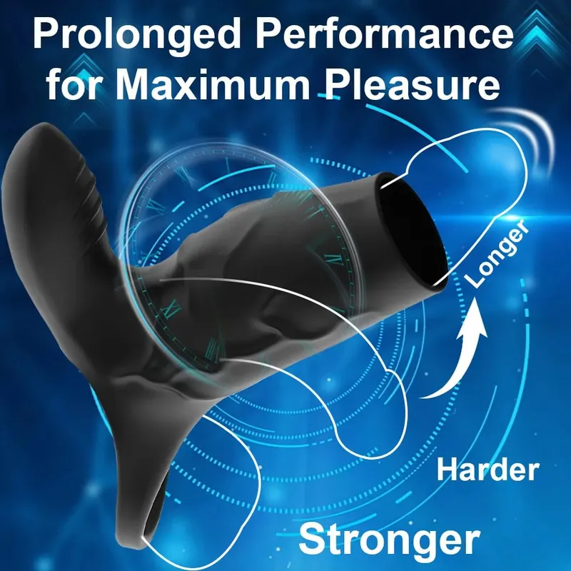 Vibratório pênis manga 10 modos galo anel g ponto estimular vibrador brinquedos sexuais para homens pênis atraso ejaculação ereção trainer 18