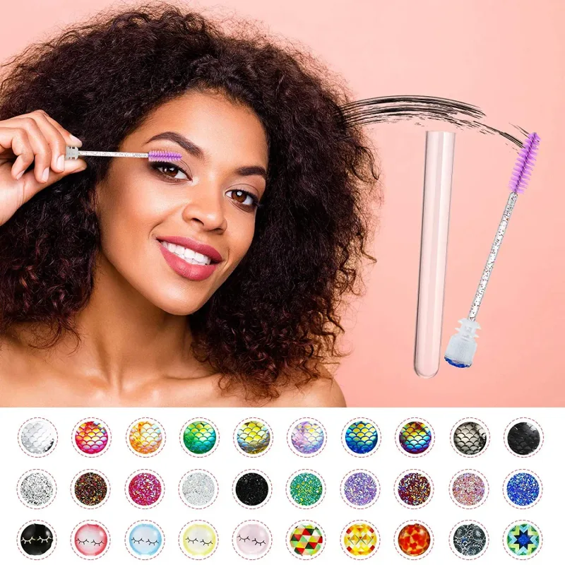 50/100 Viên Có Thể Tái Sử Dụng Lông Mi Bàn Chải Ống Cho Cây Nối Mi Dùng Một Lần Mascara Hoa Dây Chải Lông Mày Applicator Lông Mi Bàn Chải