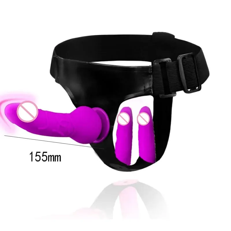 Cinta de silicone ajustável no arnês vibrador longo fino pegging calcinha vibrador para mulheres homens casais macio flexível cinta-no sexo para — image 9